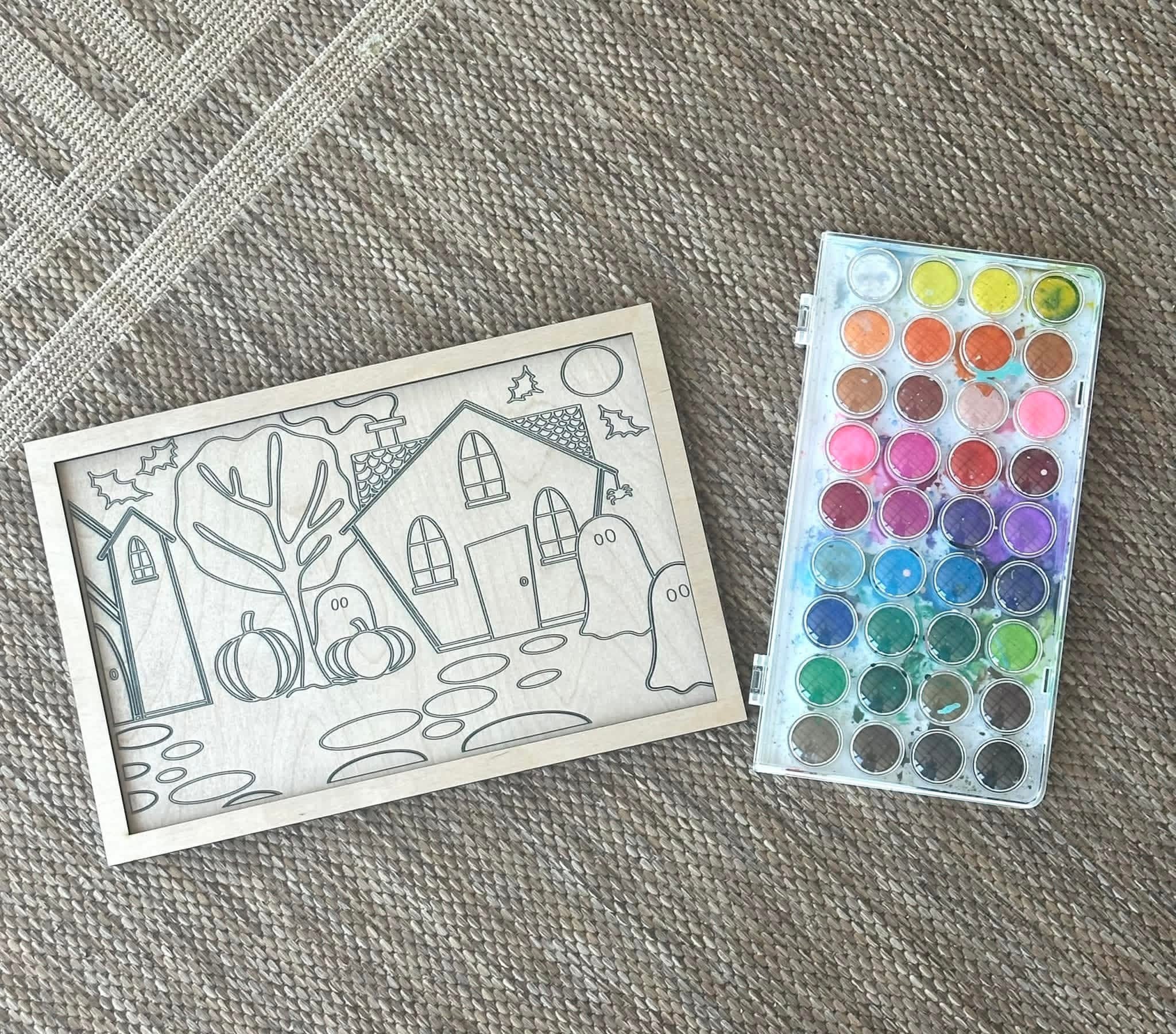 FALL Wooden Canvas Watercolor Flower Art – 9.5" x 12"
