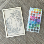 FALL Wooden Canvas Watercolor Flower Art – 9.5" x 12"