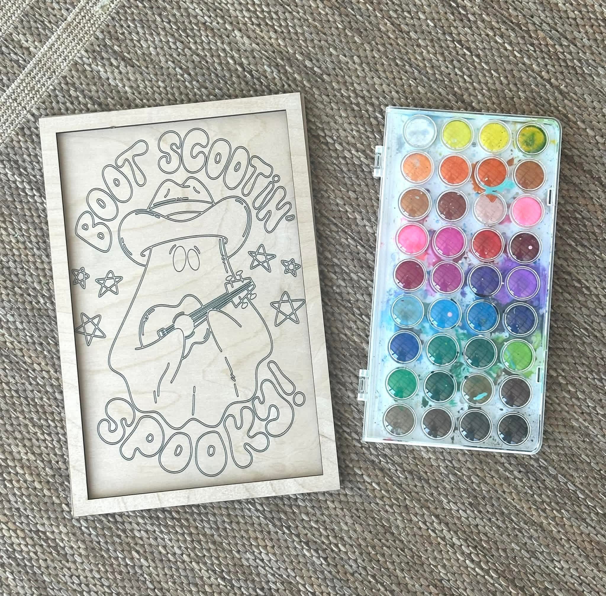 FALL Wooden Canvas Watercolor Flower Art – 9.5" x 12"