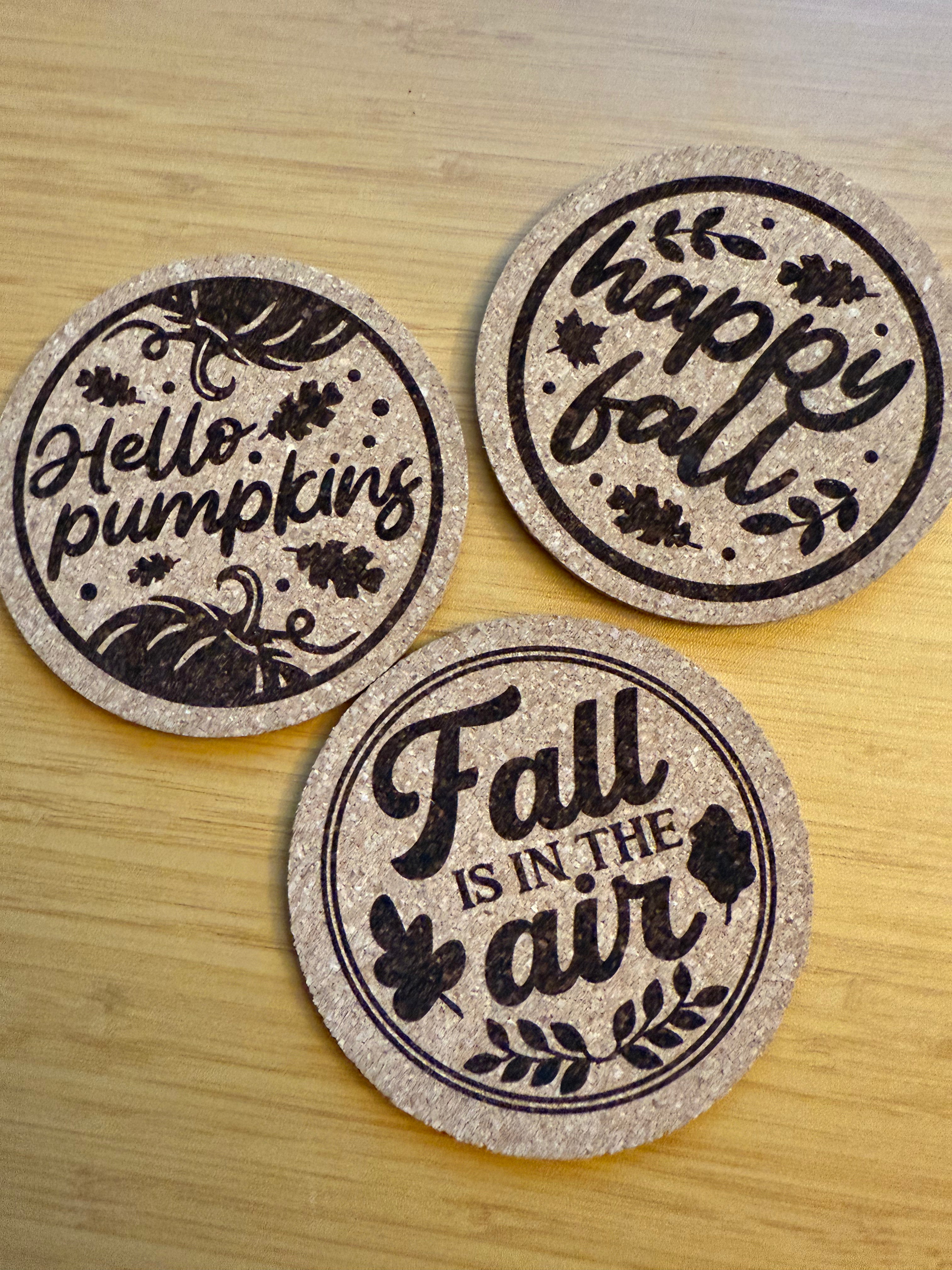 Fall Themed Engraved Coasters