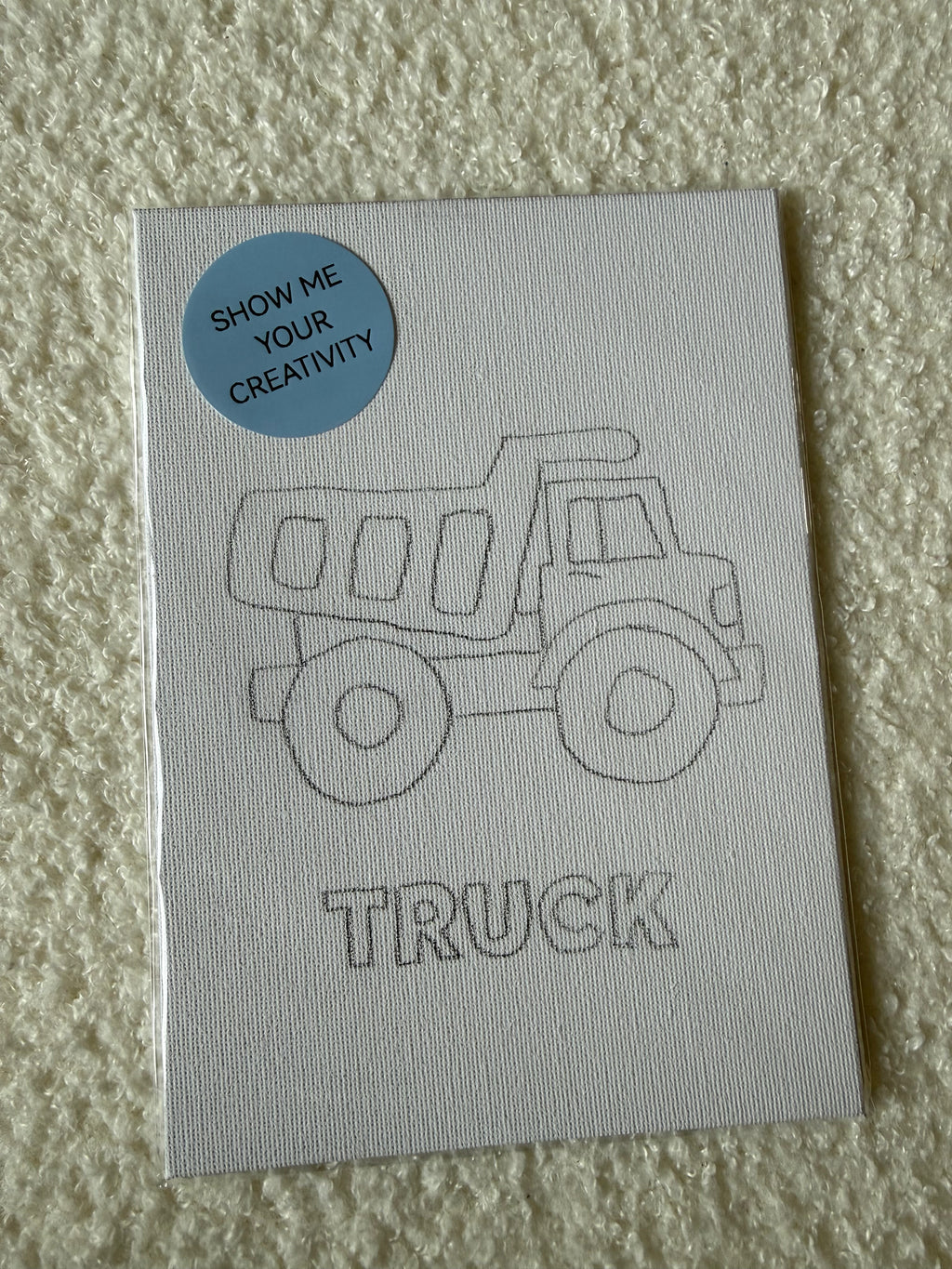 Dump Truck 5x7 Kids Canvas Art Kit