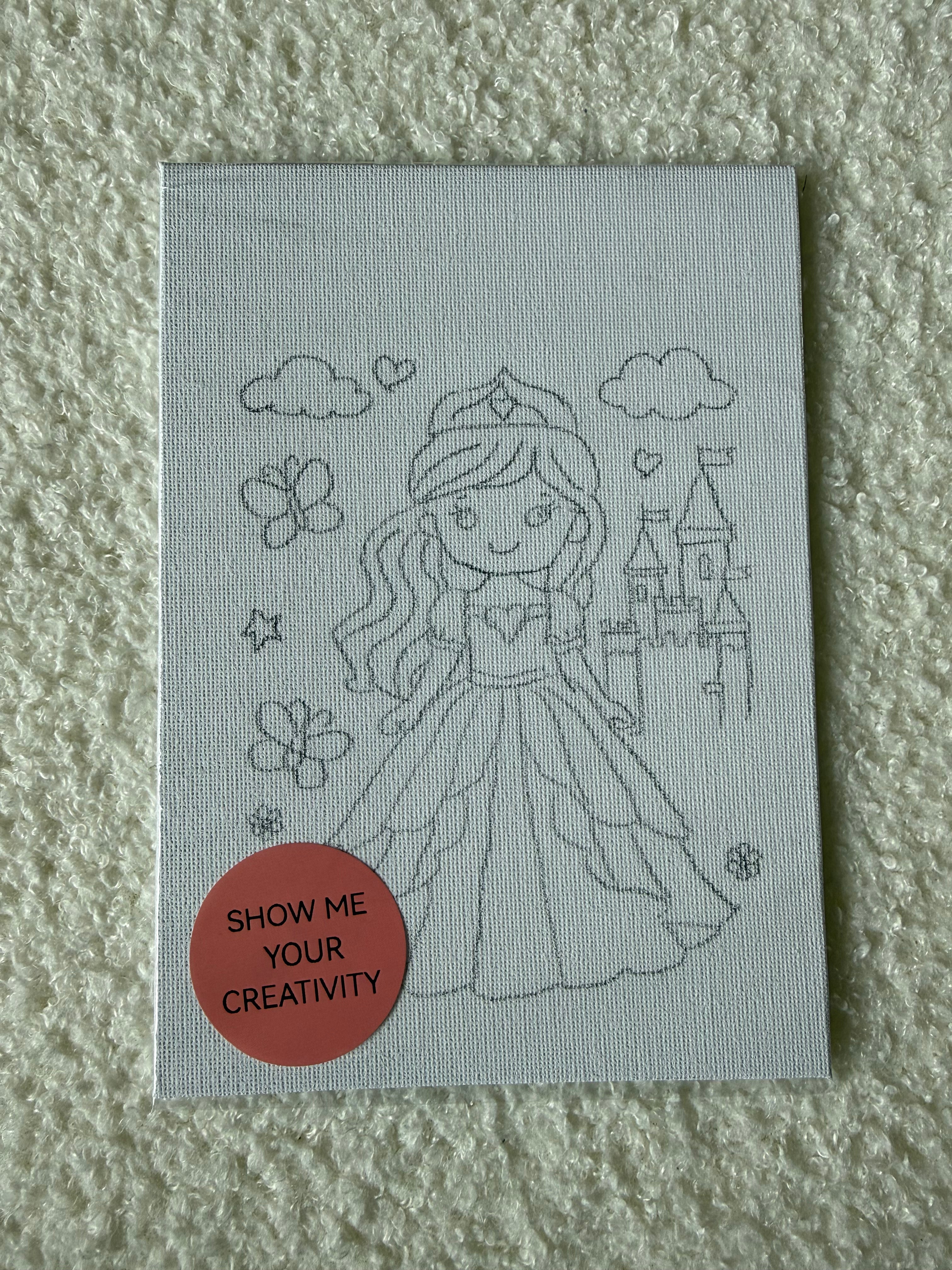 Princess 5x7 Kids Canvas Art Kit