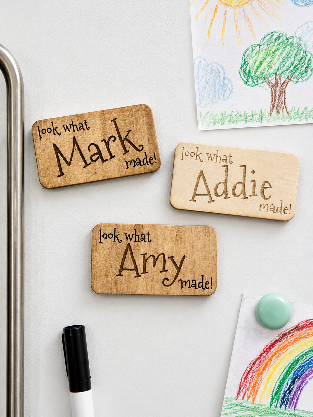 Custom Engraved "Look What (Name) Made" Fridge Magnet