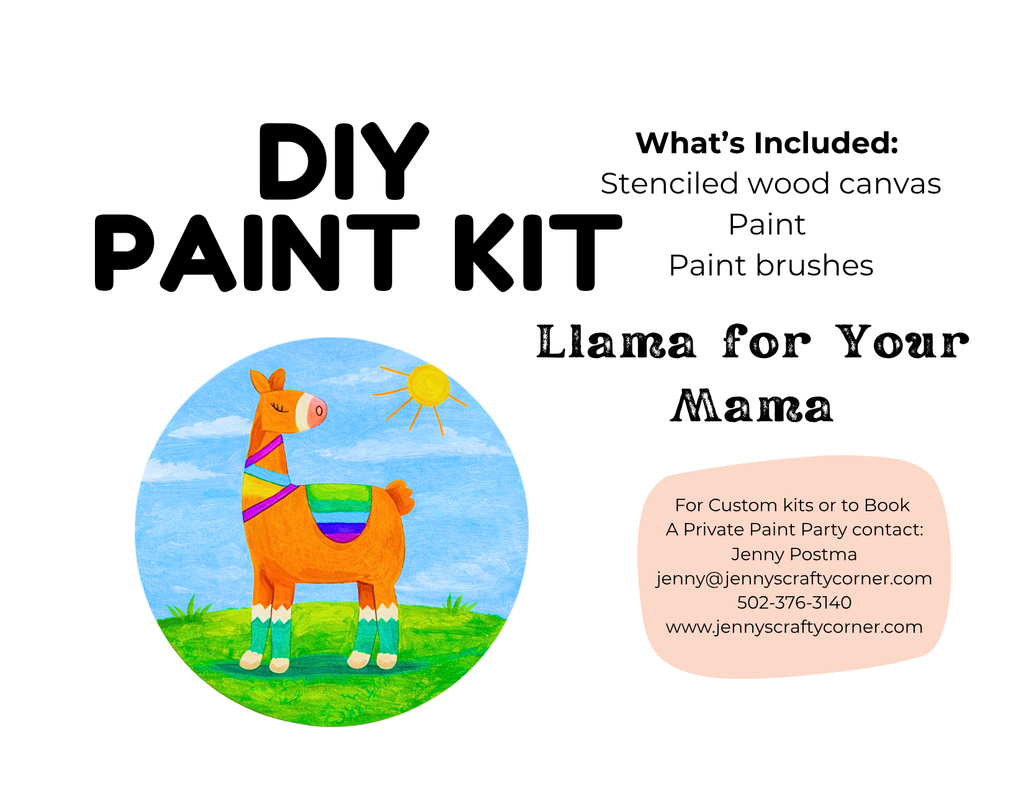 Llama for your Mama Canvas Art Kit