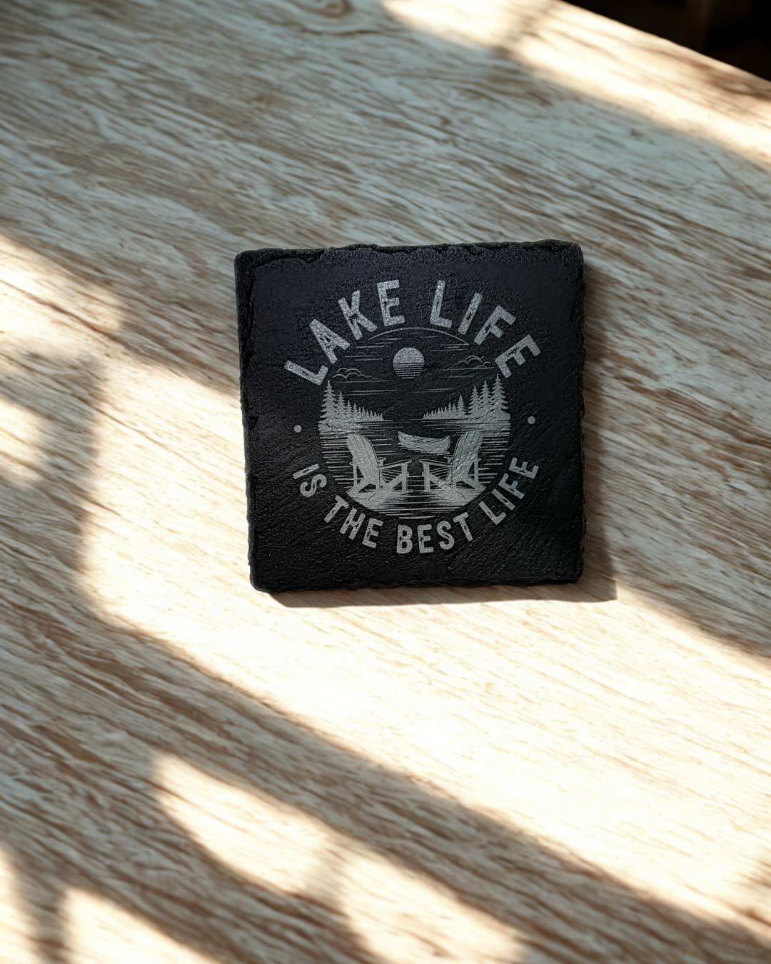 Custom Laser Engraved Slate Coasters