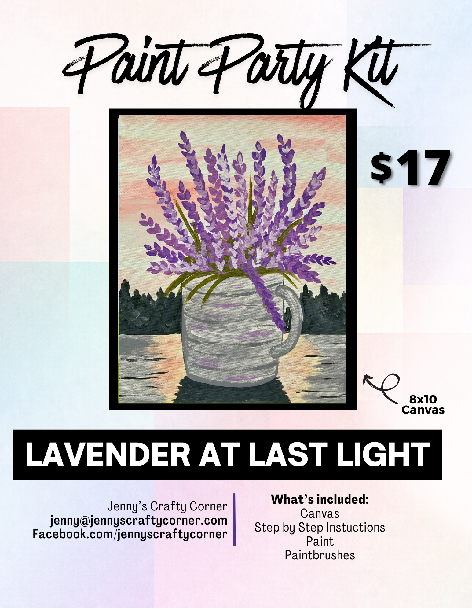 Lavender at Last Light Canvas Art Kit