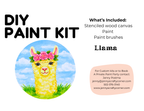Llama Wooden Canvas Art Kit