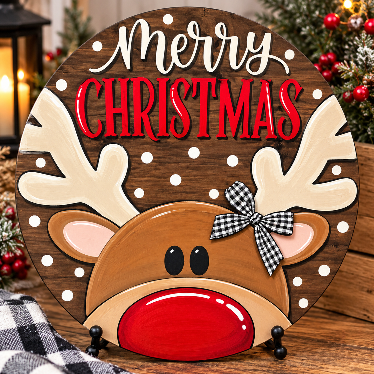 Merry Christmas Reindeer Christmas Sign Kit