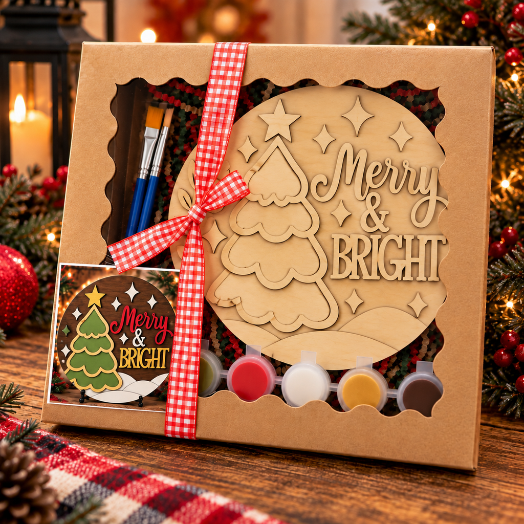 Merry and Bright Christmas Sign Kit