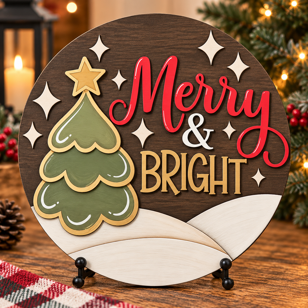 Merry and Bright Christmas Sign Kit