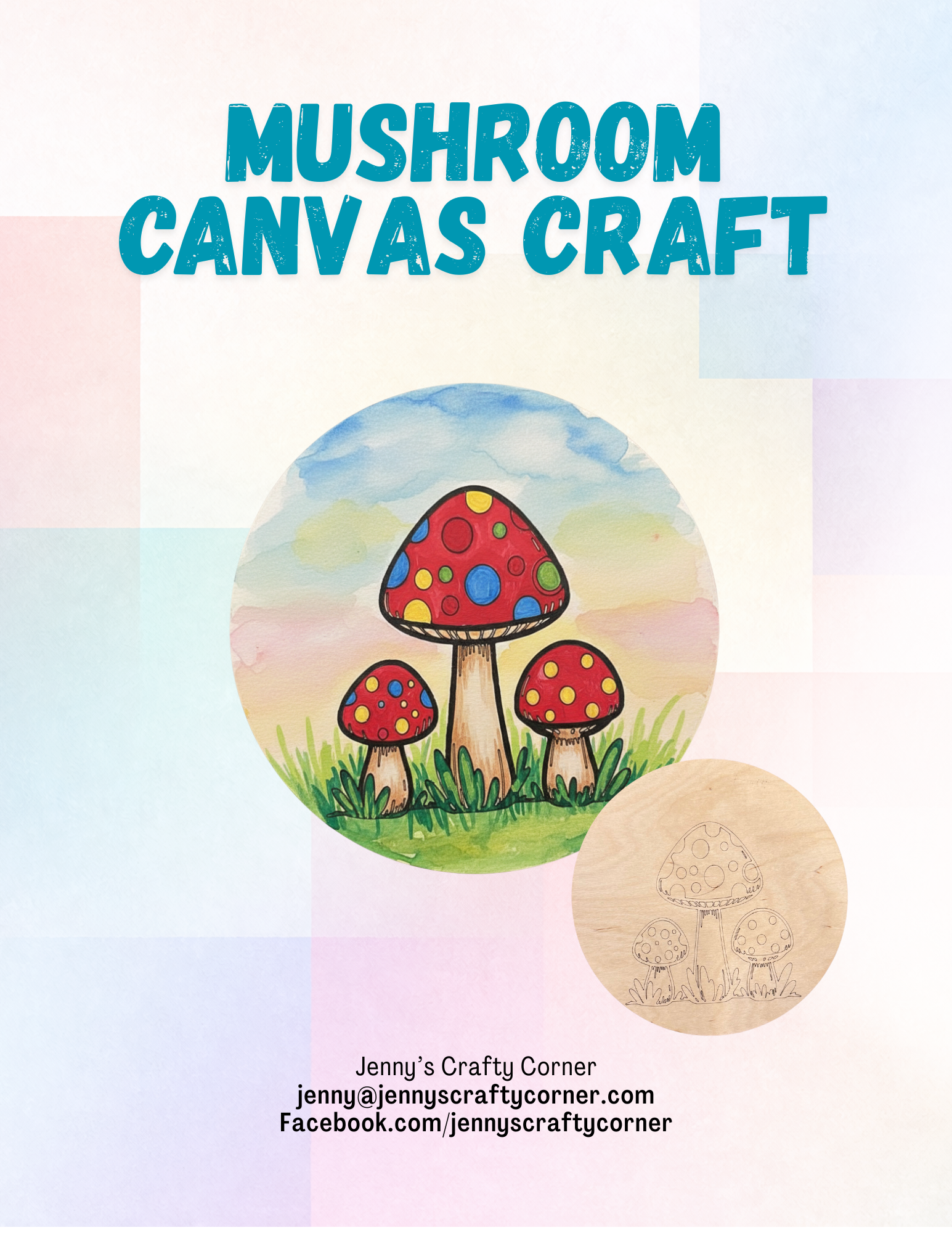 Mushroom Kids Canvas Art Kit