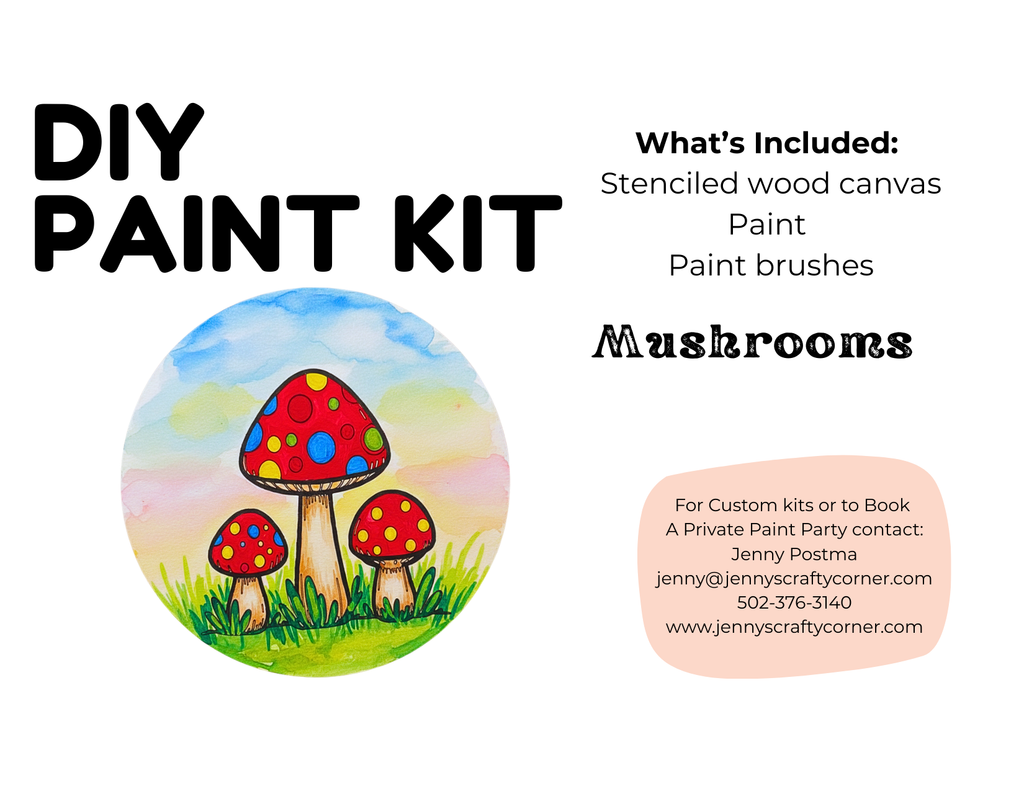 Mushroom Kids Canvas Art Kit