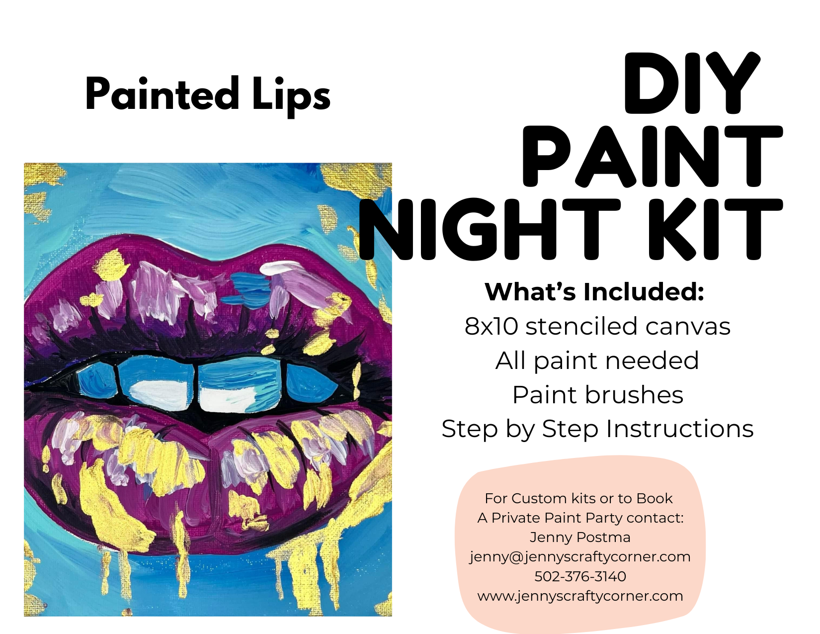 Painted Lips Canvas Art Kit