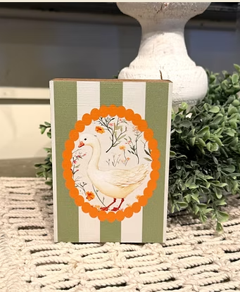 Vintage Goose Mini Block Sign