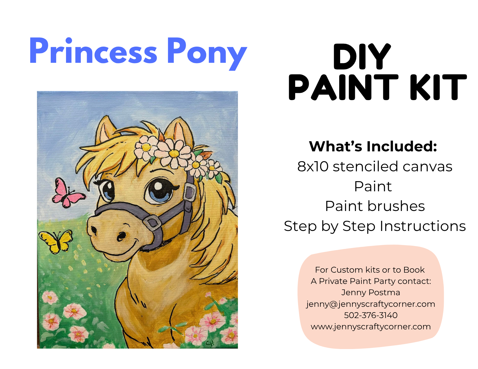 Princess Pony Canvas Art Kit