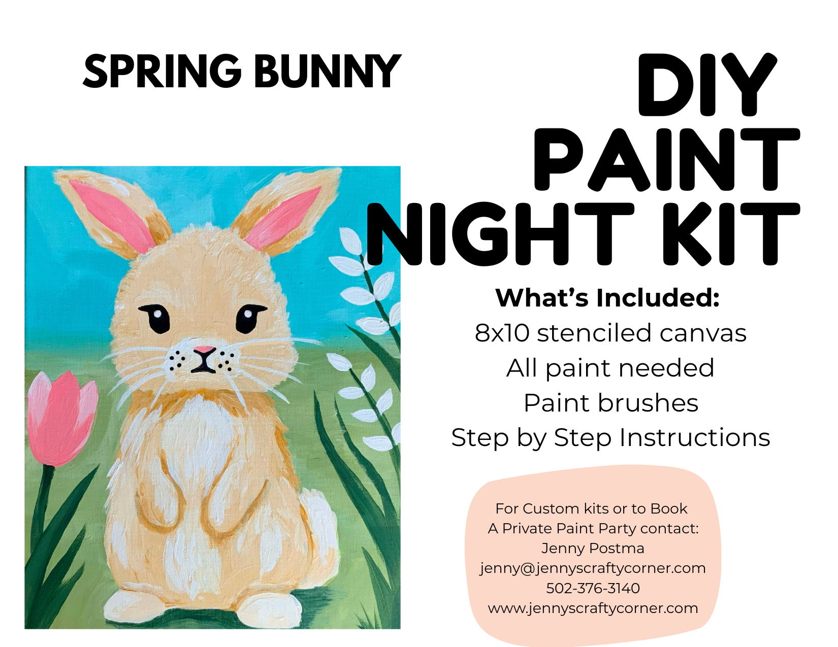 Spring Bunny Canvas Art Kit