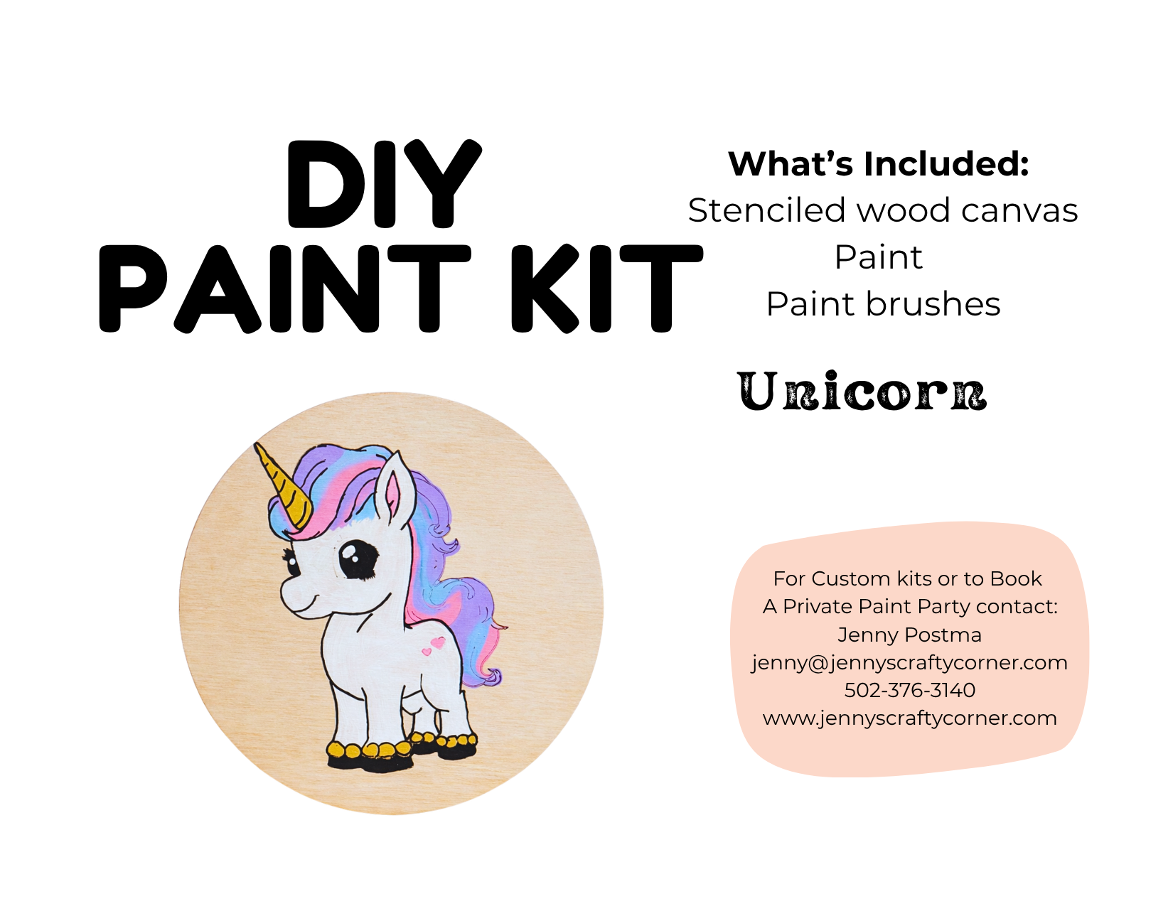 Unicorn Kids Canvas Art Kit