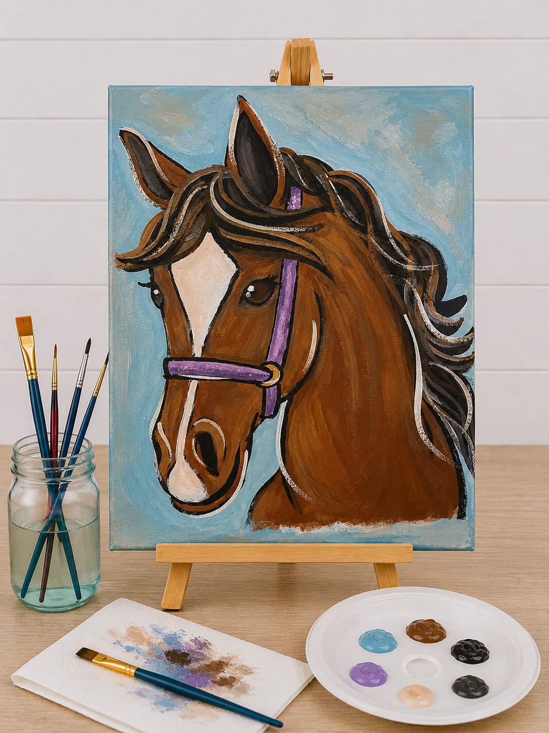 Chestnut Horse Canvas Art Kit