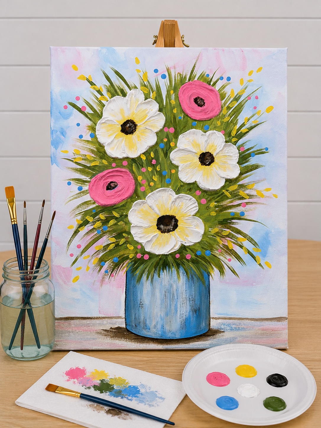Dimensional Floral Bouquet Canvas Art Kit