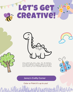 Dinosaur 5x7 Kids Canvas Art Kit