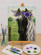 Ebony Horse Canvas Art Kit