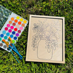 Wooden Canvas Watercolor Flower Art – 9.5" x 12"