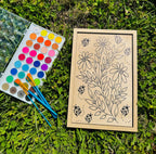 Wooden Canvas Watercolor Flower Art – 9.5" x 12"