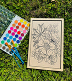 Wooden Canvas Watercolor Flower Art – 9.5" x 12"