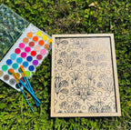 Wooden Canvas Watercolor Flower Art – 9.5" x 12"