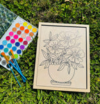 Wooden Canvas Watercolor Flower Art – 9.5" x 12"