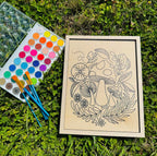 Wooden Canvas Watercolor Flower Art – 9.5" x 12"