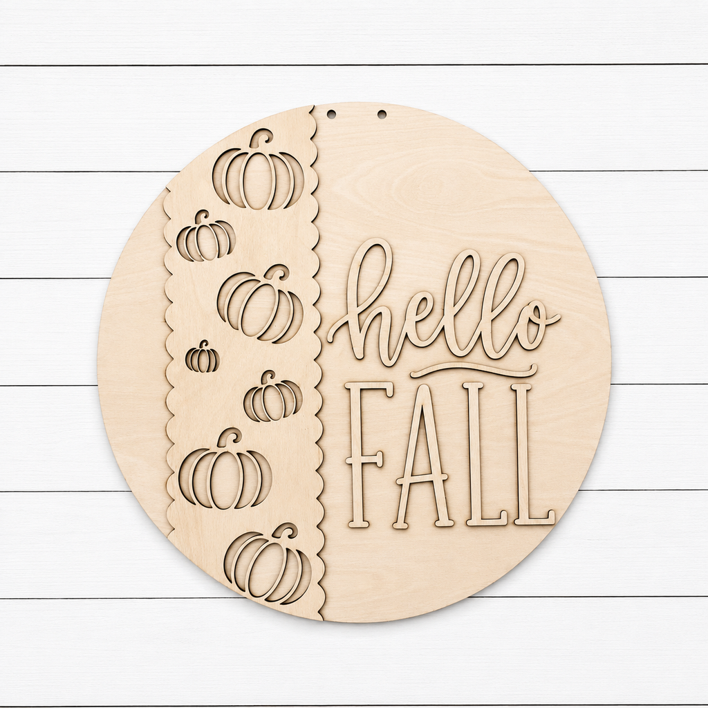 Hello Fall Pumpkin Door Hanger Kit