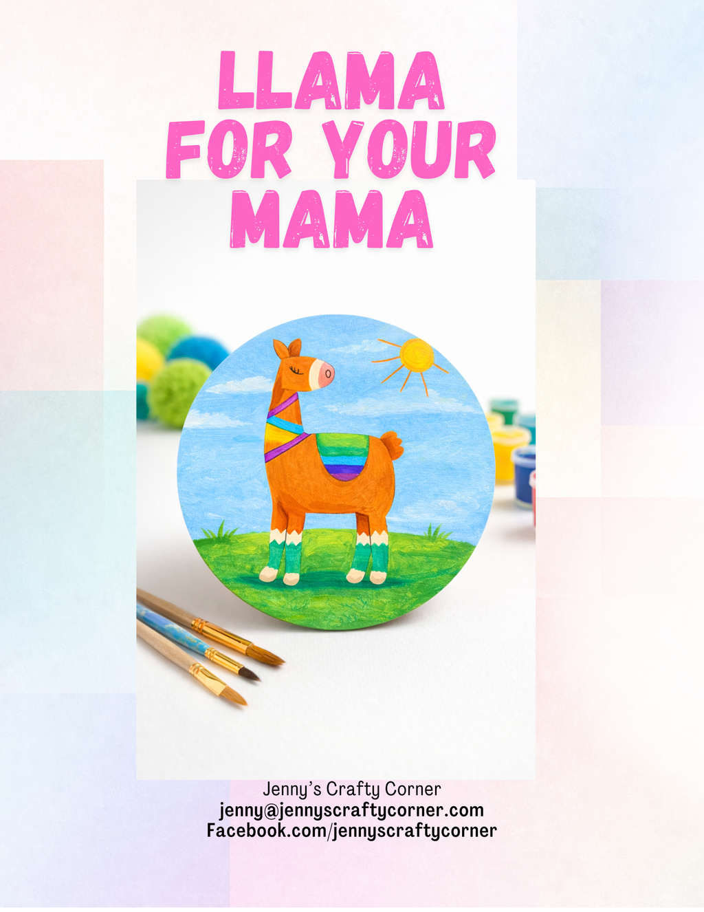 Llama for your Mama Canvas Art Kit