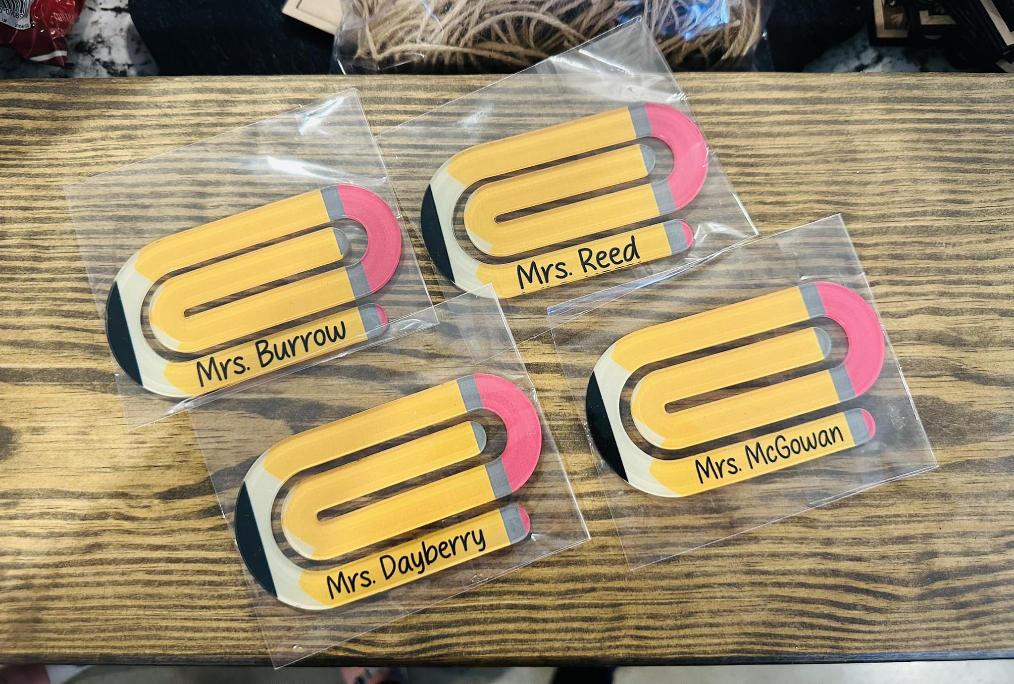 Acrylic Paperclip Teacher Name
