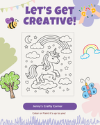 Unicorn 5x7 Kids Canvas Art Kit