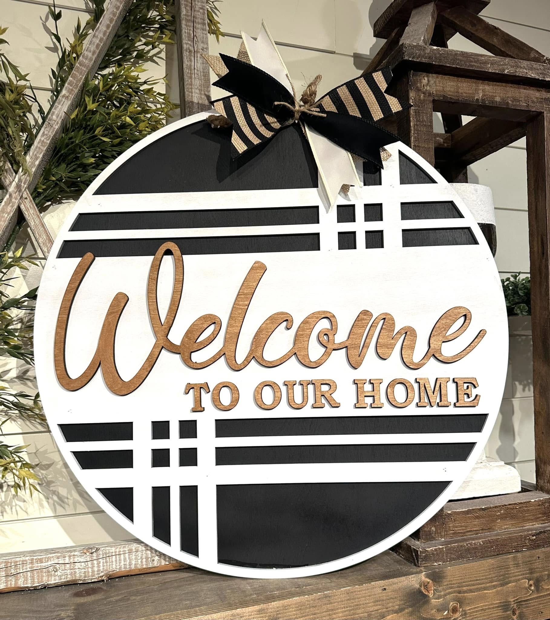 Welcome To Our Home Stripes Sign Kit
